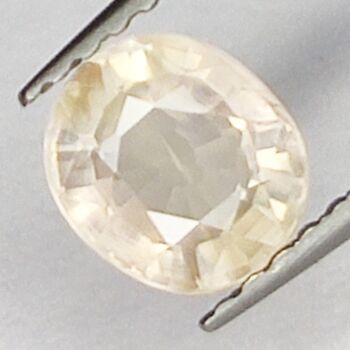 Saphir Blanc 1.14ct taille ovale 6.0x5.3mm 1