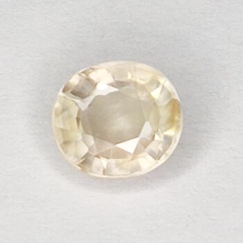 Saphir Blanc 1.14ct taille ovale 6.0x5.3mm 4