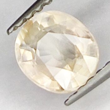 Saphir Blanc 1.14ct taille ovale 6.0x5.3mm 2