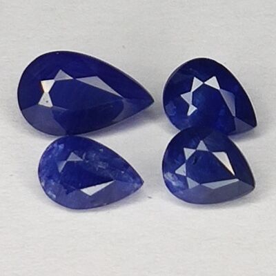 1.91ct Pear Cut Blue Sapphire 6.9x4.3mm 4pz