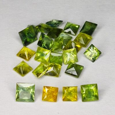 5.07ct Multicolor Sapphire square cut 3.7x3.6mm 25pcs