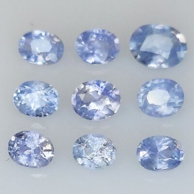 2,53 ct Blauer Saphir im Ovalschliff 5,1 x 4,0 mm, 9 Stk