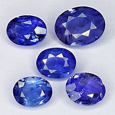 Zaffiro blu da 1,28 carati taglio ovale 5,2x4,0 mm 5 pezzi
