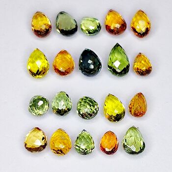 5.07ct Saphir multicolore taille briolette 4.4x2.7mm 20pcs 1