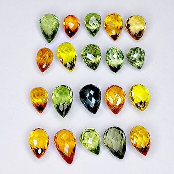 5.07ct Saphir multicolore taille briolette 4.4x2.7mm 20pcs 2