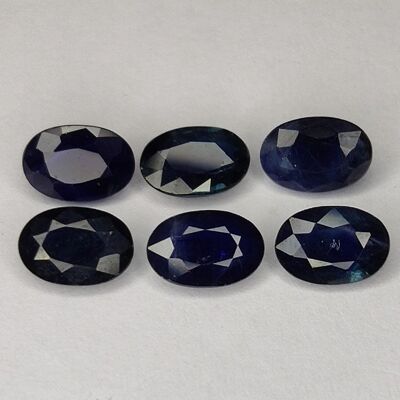 3.41ct Blue Sapphire oval cut 6.1x4.0mm 6pcs