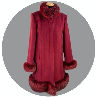 Mantel Kaschmir-Angora verschiedene Farben mit Fuchs