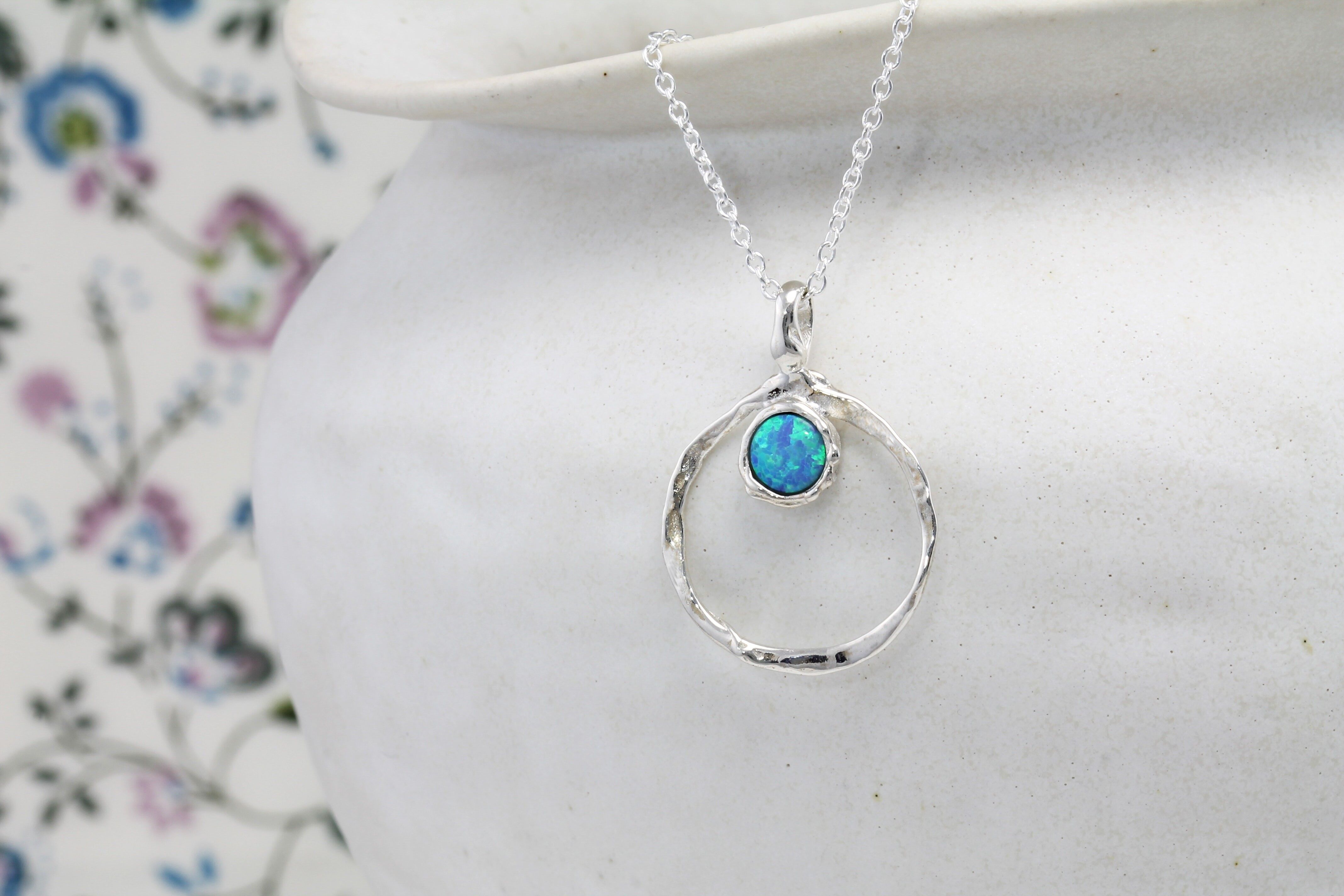 Blue Opal Necklace – Jantar Jewellery