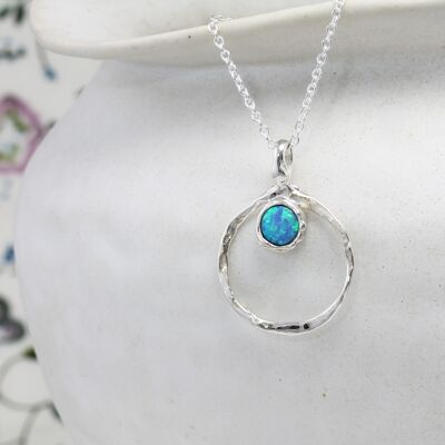 Pendentif Opalite Bleu Vibrant