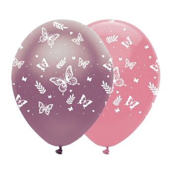 Papillon Shimmer Ballons En Latex Nacré All Round Print