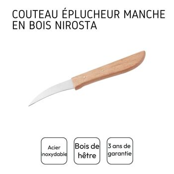 Couteau de cuisine éplucheur manche en bois Nirosta 4