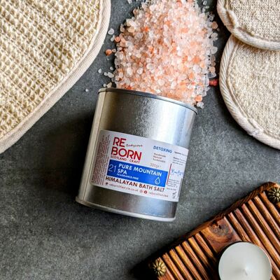 REBORN Natural and Unprocessed - Pink Himalayan Bath Salt - 300g Tin