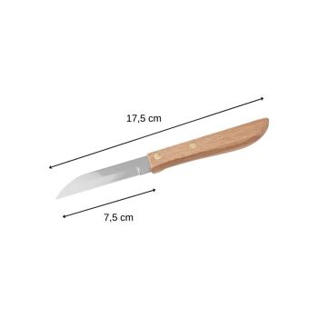 Couteau d'office manche en bois lame de 7,5 cm Nirosta Country 2