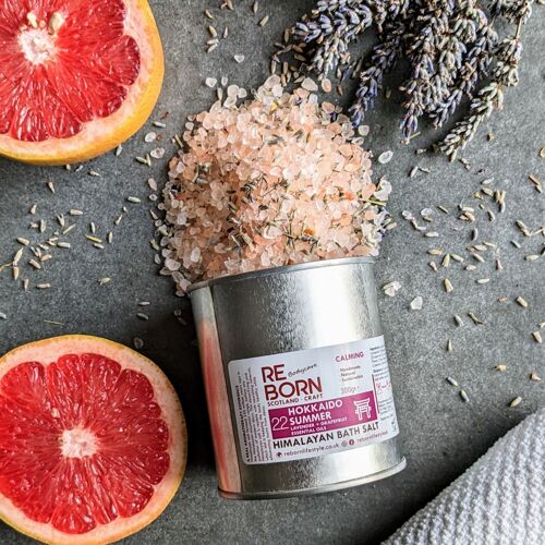 REBORN Lavender & Grapefruit Pink Himalayan Bath Salt - 300g Tin