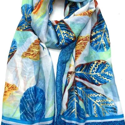 Thin scarf XT-18 blue