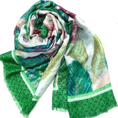 Thin scarf XT-18 green