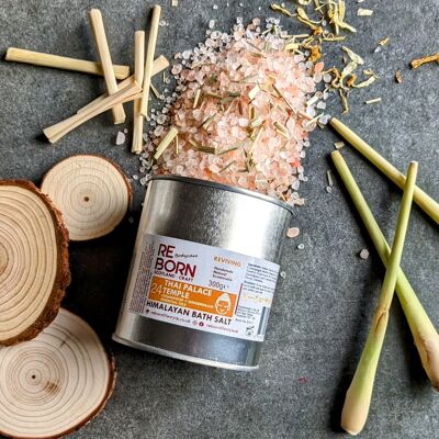 REBORN Cedarwood & Palmarosa (Gingergrass) Pink Himalayan Bath Salt - 300g Tin