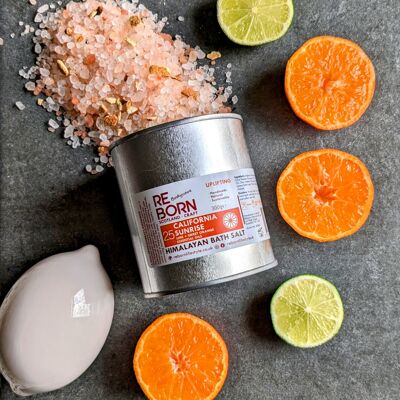 REBORN Orange & Lime Pink Himalayan Bath Salt - 300g Tin
