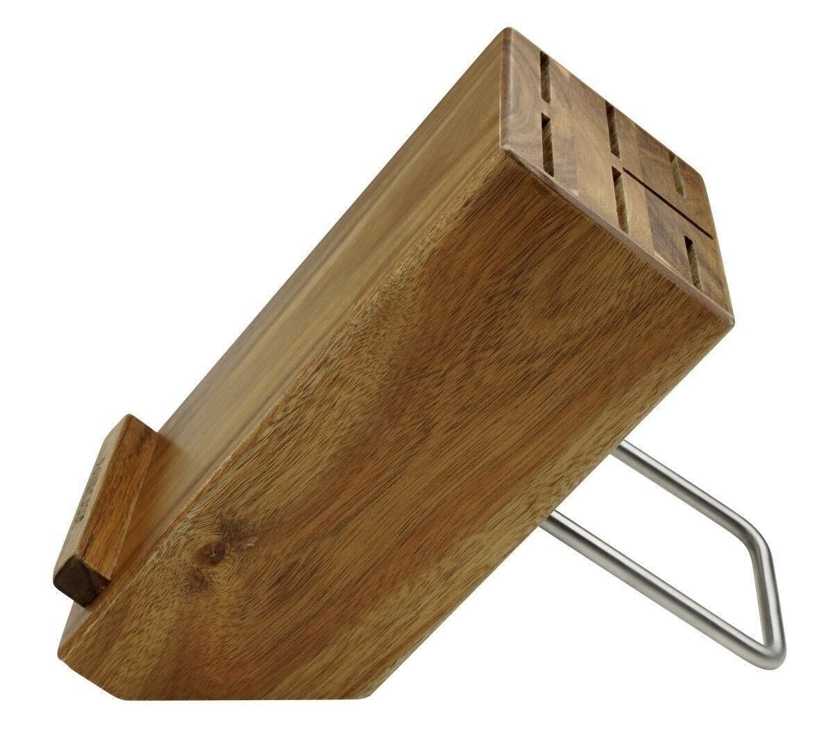 Ceppo per 7 coltelli con supporto per pastiglie Nirosta