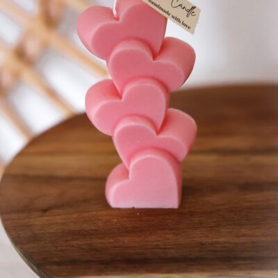 Heart candle pink