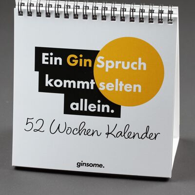 Gin Spruch Tischkalender - 52 Wochen im Jahr - White Edition