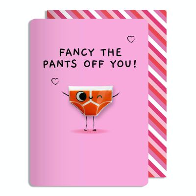 Valentine's Sketchy Fancy the Pants off You tarjeta de felicitación