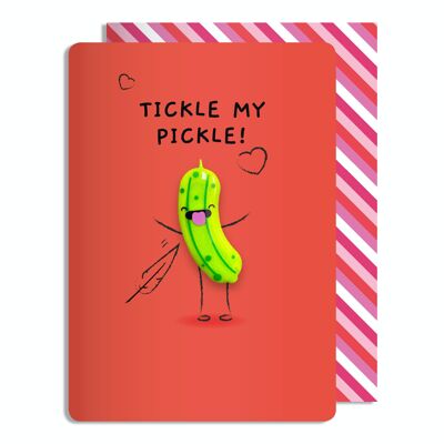 Tarjeta de felicitación Sketchy Tickle My Pickle de San Valentín