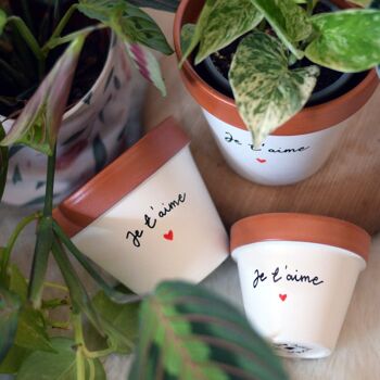 Pot de fleur, cache-pot "Je t'aime ♥", Cadeau Saint-Valentin, Amour & Amitié 1