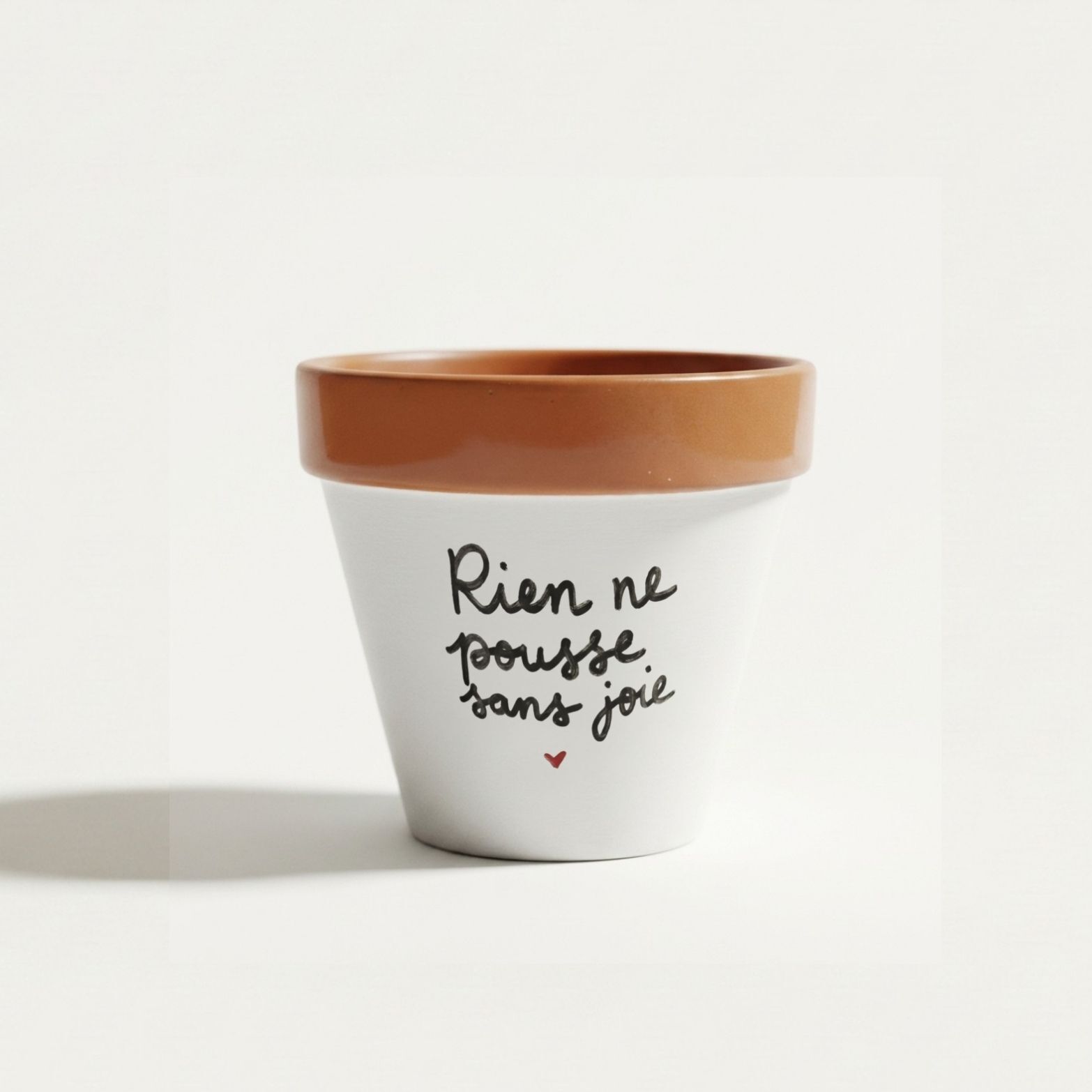 Flower pot "Nothing grows without joy ♥" - Decorative planter - Positive decoration - Original flower pot - Feel-good planter - Joyful gift - Interior decorating idea - Terracotta pot with an inspirational message