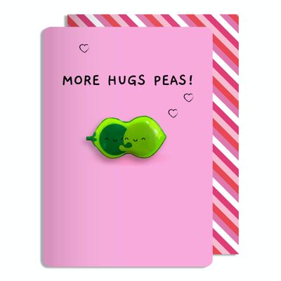 Tarjeta de felicitación de San Valentín Sketchy More Hugs Peas