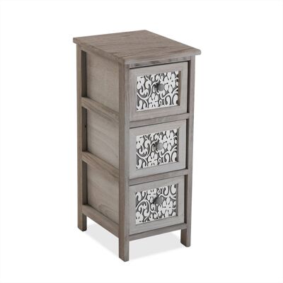 GRAY WOODEN DRAWER 3 DRAWERS 22150024