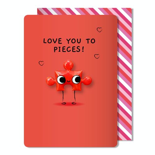 Valentine's Sketchy Love you to Pieces greeting card