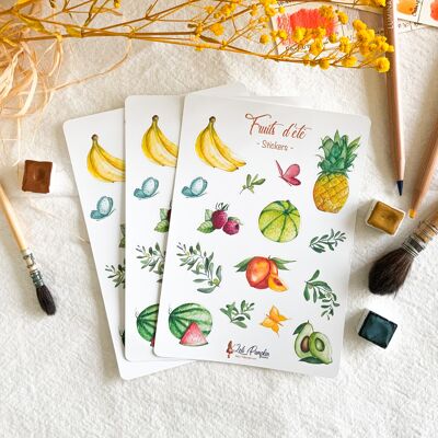 Planche de Stickers - Fruits d'été