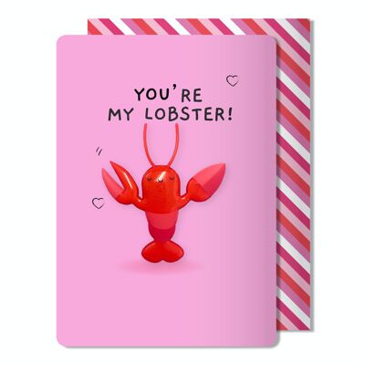 Tarjeta de felicitación de Valentine's Sketchy You're My Lobster