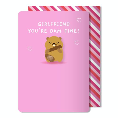 Valentine's Sketchy Girlfriend You're Dam Fine greeting card