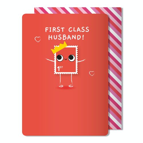 Valentine's Sketchy 1st Class Husband greeting card