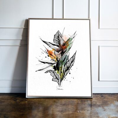 TROPICAL poster - A4 watercolor and Indian ink illustration