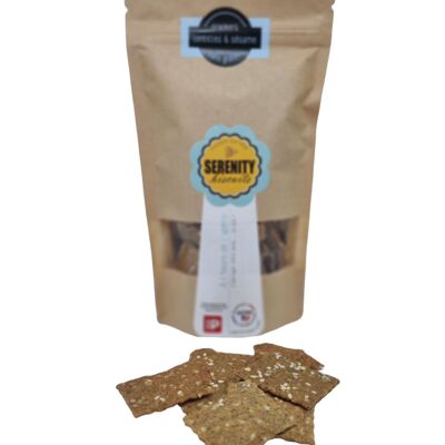 Aperitif biscuits: Salty crackers WITH GREEN LENTILS & SESAME - GLUTEN FREE