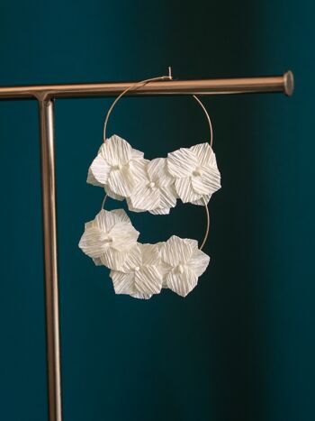 Créoles Fleurs en papier - Hortensia 12