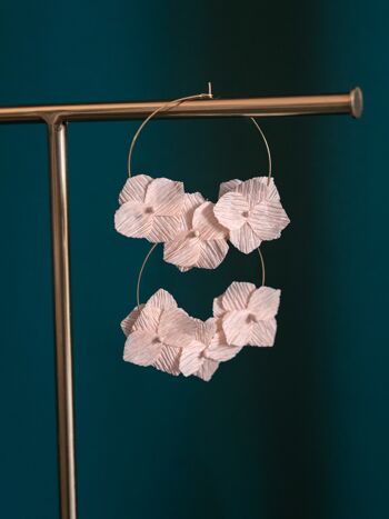 Créoles Fleurs en papier - Hortensia 17
