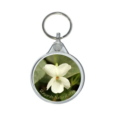Foto-Schlüsselanhänger lila Blume 6 weiß