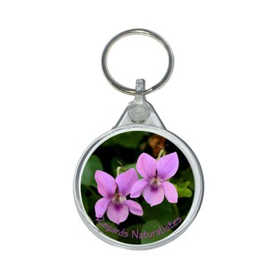 Violet flower photo key ring 4