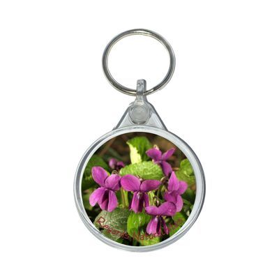 Schlüsselanhänger mit violettem Blumenfoto 3
