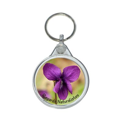 Schlüsselanhänger mit violettem Blumenfoto 2