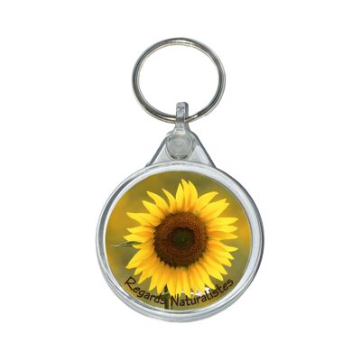 Sunflower flower photo key ring 2