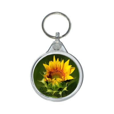 Sunflower flower photo key ring