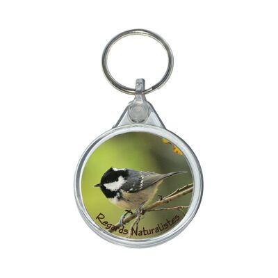 Coal tit bird photo key ring