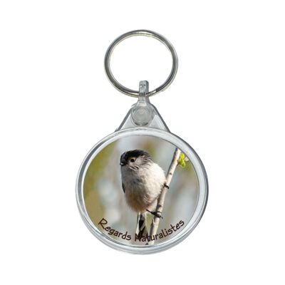 Long-tailed tit bird photo key ring