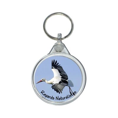 White stork bird photo key ring