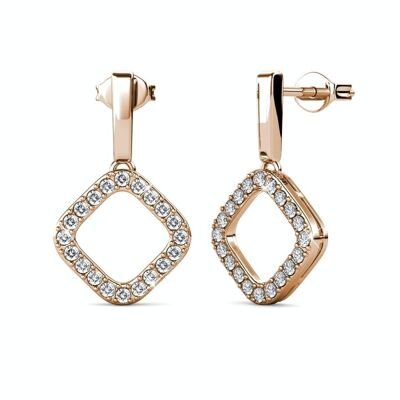Irina Earrings - Rose Gold and Crystal